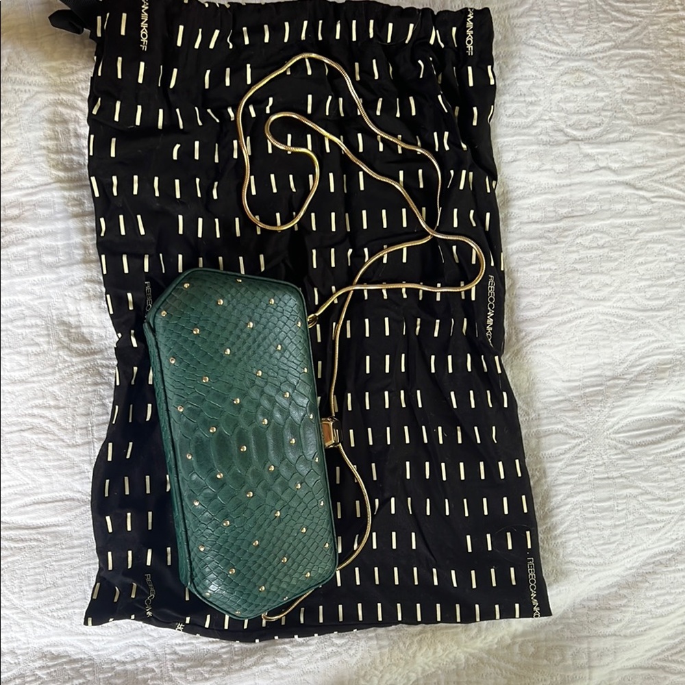 Rebecca Minikoff green clutch bag